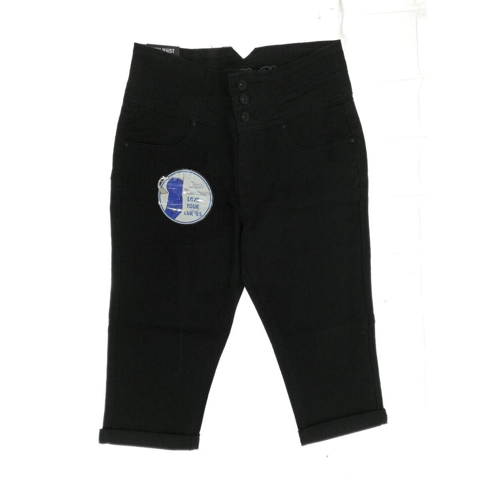 Rebel By Rights Black High Waist Cropped Capri Pants - Women's Size 9 - Casual